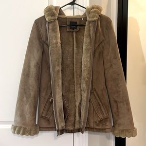 Brown Fur Suede Coat